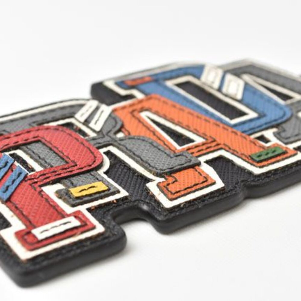 Prada Key Ring Key Holder Bag Charm Logo Patchwork - Picture 2 of 7